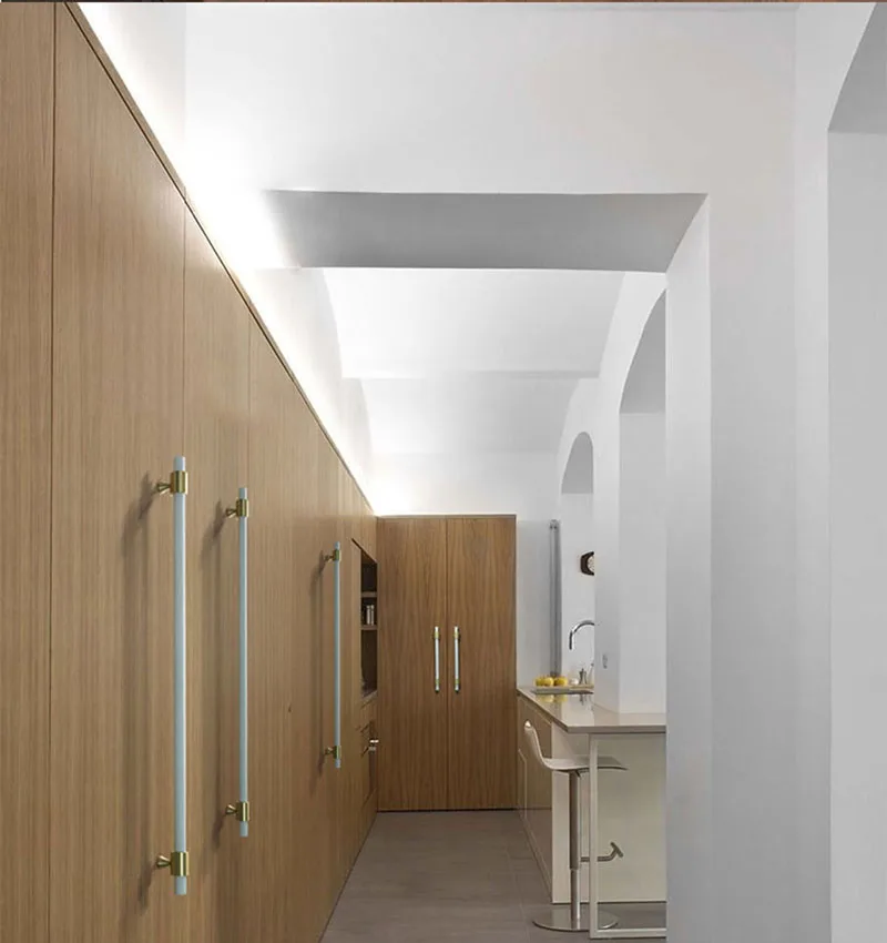 Длинная латунная деревянная ручка для шкафа и ручки Мебельная спальни кухни в