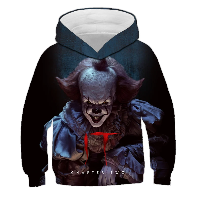 Куртка с капюшоном для мальчиков тонкий худи 3D принтом клоуна Повседневная