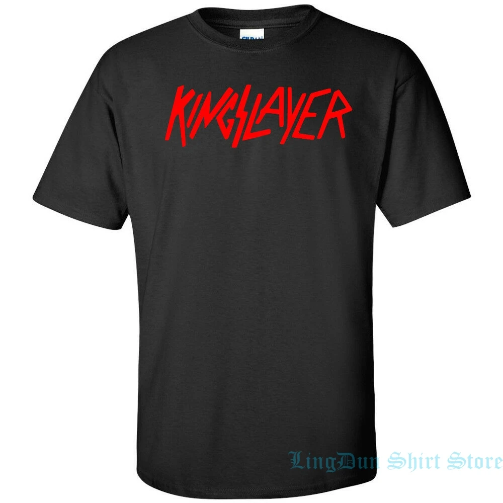Футболка Kingslayer с красным логотипом Мужская смешная футболка смешного юмора