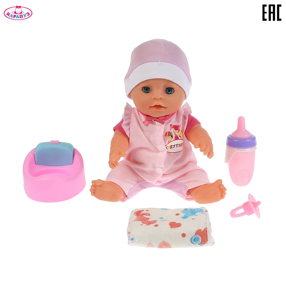 Кукла KARAPUZ 296073 интерактивная говорящая соску головой качает аксессуары говорит малыш функциональный доктор дети крошки пьют и мочатся.