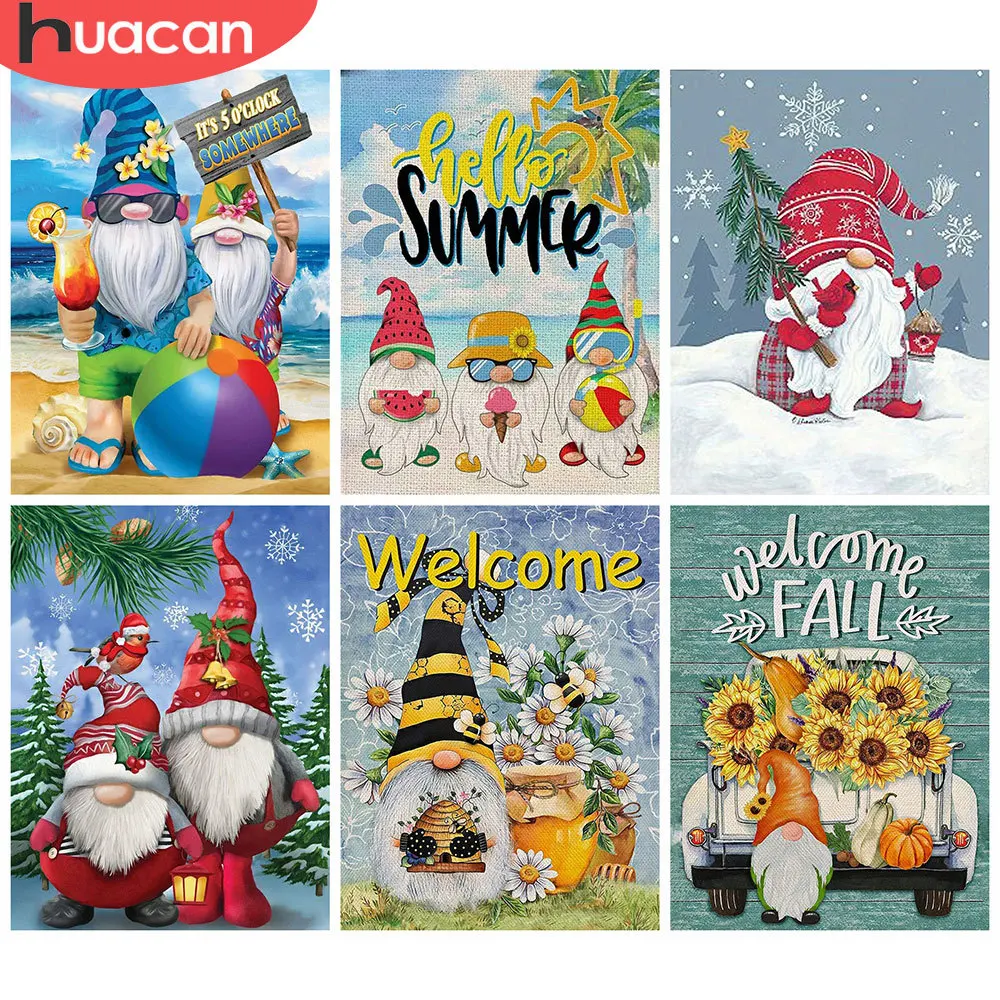 

HUACAN 5d Diamond Painting Christmas Santa Claus DIY Diamond Embroidery Cross Stitch Sunflower Needlework Wall Art