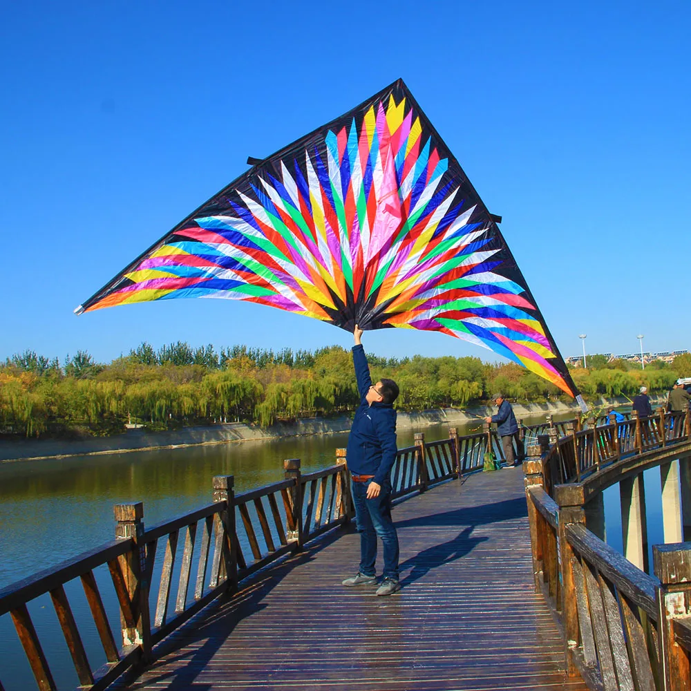 Ray кайт Треугольники kiteOutdoor забавная большая Дельта-бумажный змей с одиночной линией красочные Треугольники воздушных змеев для audlts