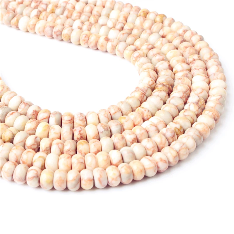 

Linxiang Fashion jewelry 4x6 ~ 5x8mm natural gemstone interval pearl red network pine bead DIY women's Bracelet Necklace Earring