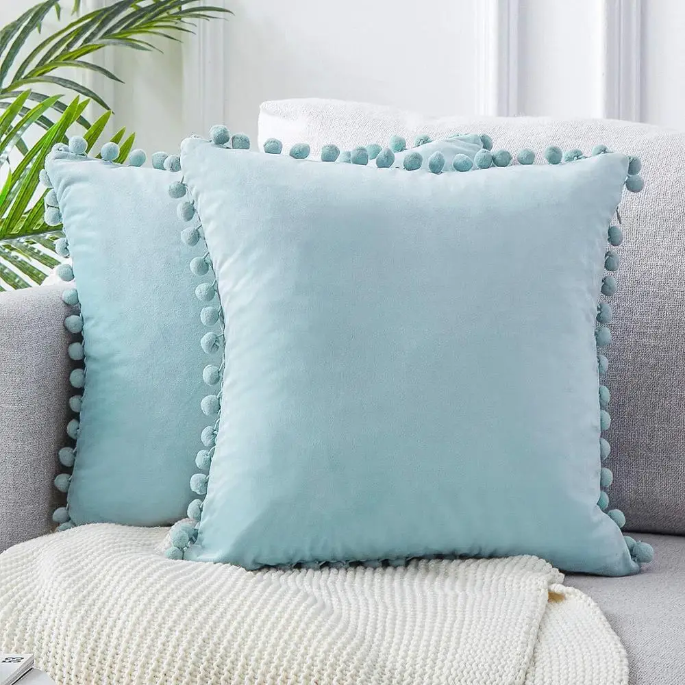 

Top Finel Decorative Throw Pillow Cases Soft Particles Velvet Solid Cushion Covers