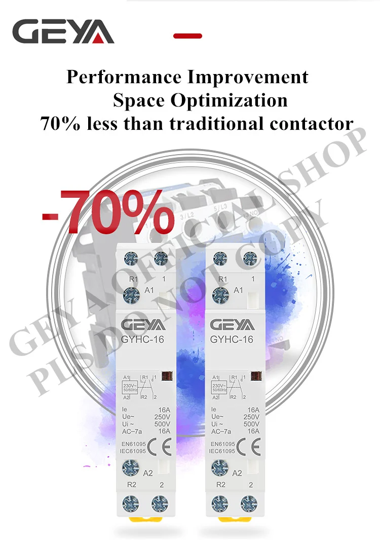 GEYA GYHC Американская классификация проводов 2р 25A 2NC 2NO 1NO1NC Din Rail Тип бытовой модульный контактор переменного тока 50/60Hz автоматической контактор переменного тока
