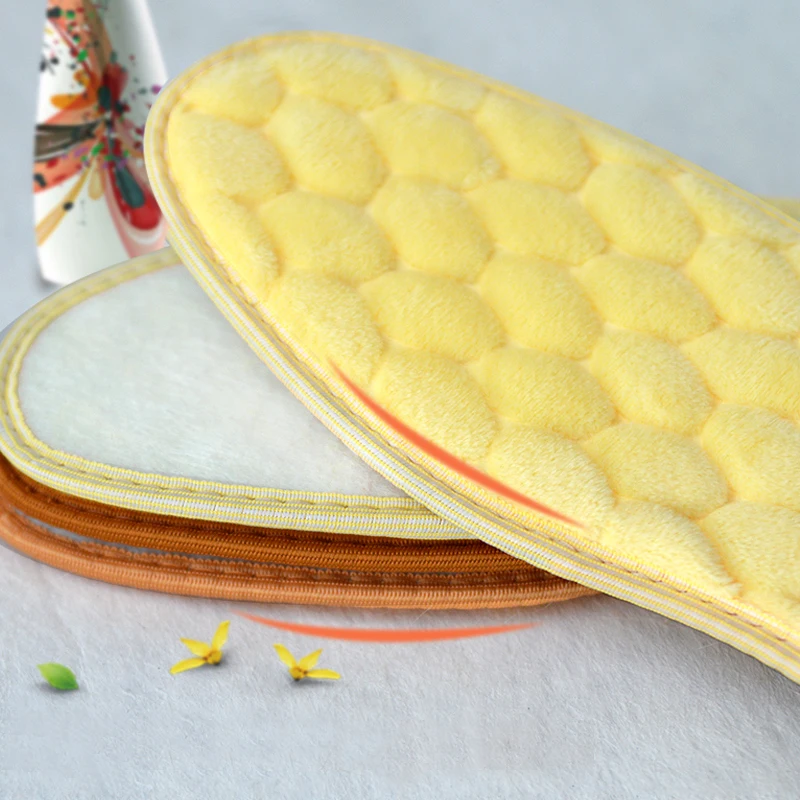 1 Pair Thick Thermal Winter Shoes pad Breathable  Warm heated Insoles for Men Women