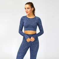 2021 women high elastic geometric designs sports set suit able to yoga jogging gym fitness