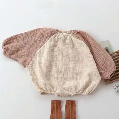 CX33 beige Японский и корейский детский льняной комбинезон для маленьких мальчиков и девочек, осенний комбинезон для мальчиков - Цвет: CX33 beige