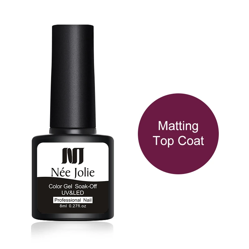 Matte Top Coat NEE JOLIE 8 мл матовое верхнее покрытие Цвет УФ-гель для ногтей серая серия полуперманентный замачиваемый УФ-гель лак DIY дизайн ногтей гель краска - Цвет: Matte Top Coat