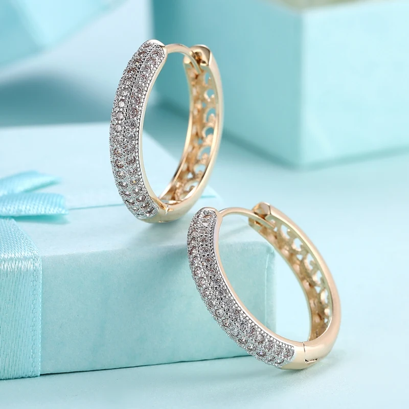 

New Arrivals Fashion Hoop Earrings For Women Champagne Gold Jewelry Ladies Earrings For Girl Accessories