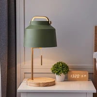 nordic usb wireless charging desk table bedside lamp light luxury decoration modern creative gold wood living room bedroom deco