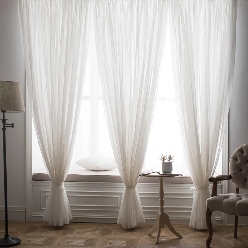 Простые тюлевые шторы разных цветов для гостиной кухни спальни перегородки