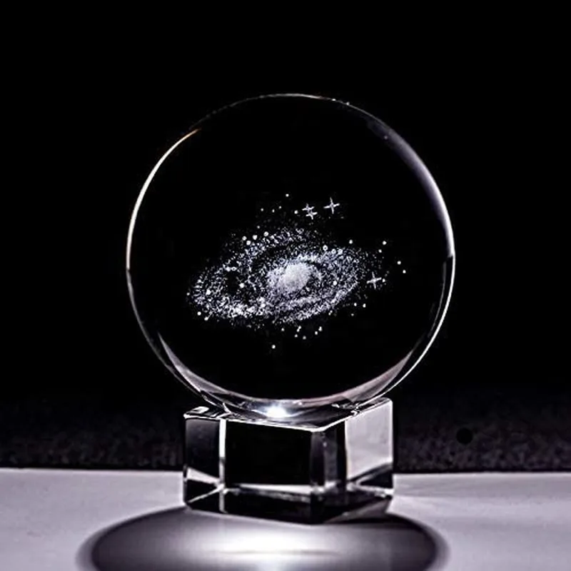 60 мм 3D гравировка Galaxy солнечная система хрустальная лампа ночник светящийся