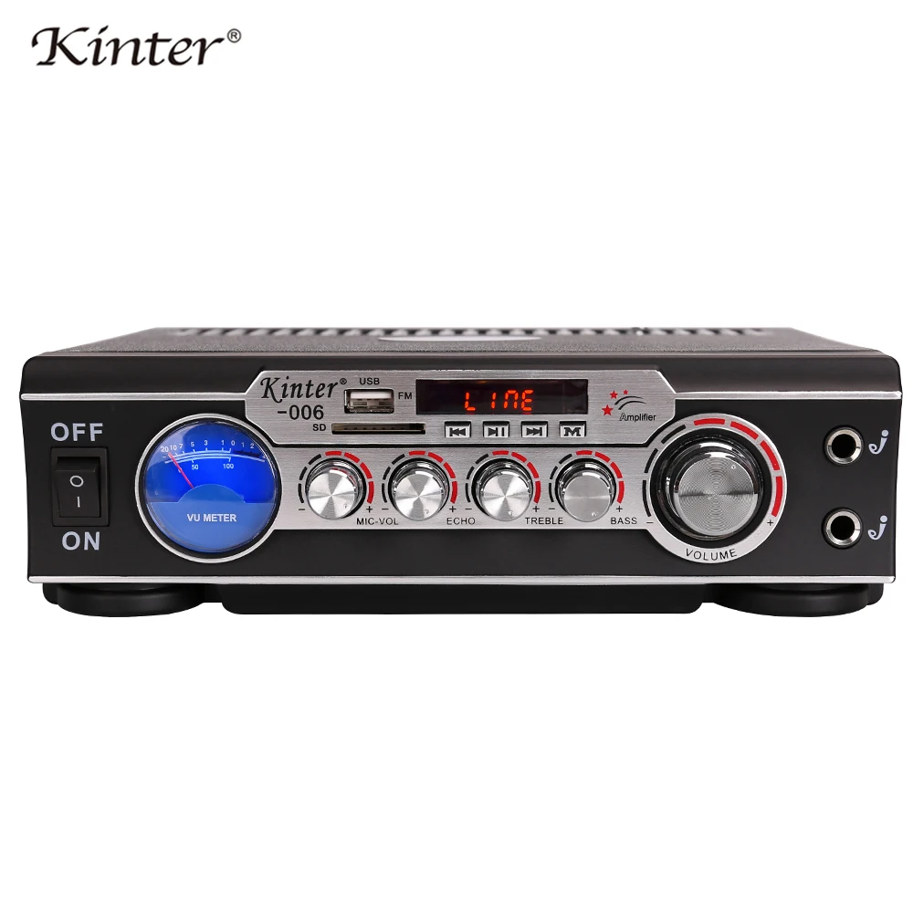 Kinter 006 караоке усилитель аудио 2.0CH с usb sd mic fm радио Мобильный телефон компьютер paly