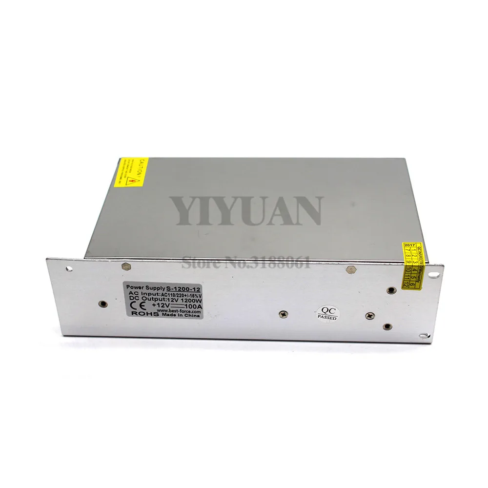 Драйвер адаптера питания DC12V 100A 1200 Вт Трансформатор 110 В 220 переменный ток 12 SMPS