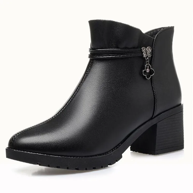 2019 г. новая осенне зимняя обувь из натуральной кожи женские ботинки теплые зимние