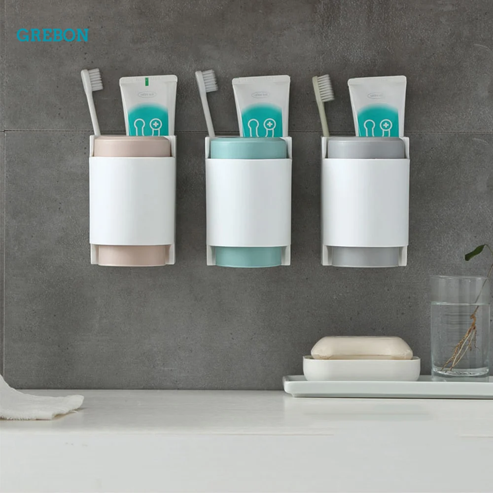 

Magnetic Toothbrush Holder Wall Cup Bathroom Organizer Storage For Toothbrushes And Pastes Wall Mounted Toothbrush Rack Gargle