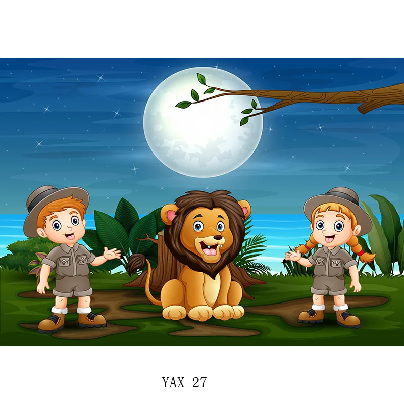 

ZHISUXI Vinyl Cusrtom Photography Backdrops Cartoon Animals Zoo Kids Baby Birthday Theme Photo Studio Backgrounds YAXU-205