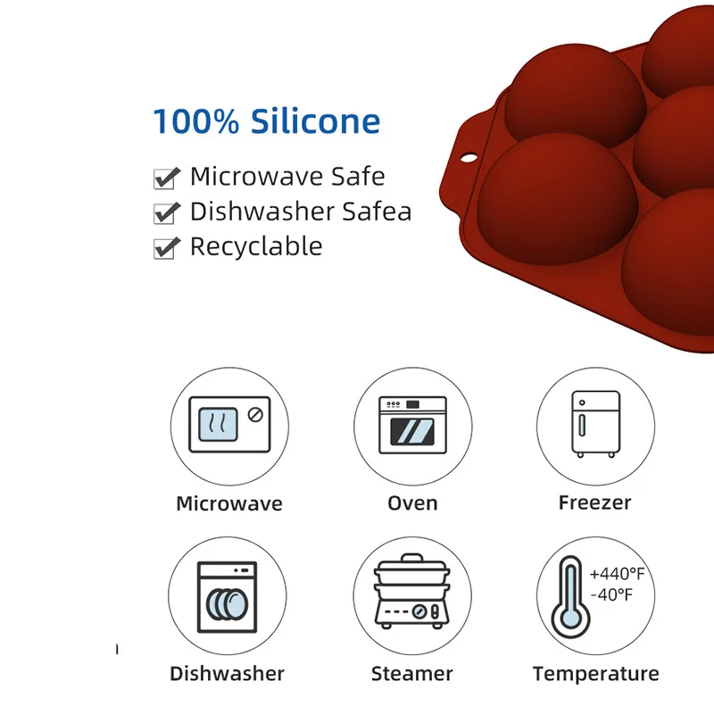 

1 Pcs 7/6/4 Holes Half Sphere Silicone Mold For Cake Jelly Pudding Round Shape Dome Mousse Hot Chocolate Cake Mold