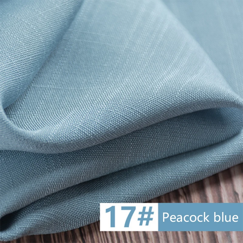 Peacock blue Хлопок, лен, Помытый бамбуковый хлопок, льняная ткань, одежда, платье, ткань DIY ручной работы, стеганное лоскутное шитье, мягкая ткань, Новинка - Цвет: Peacock blue