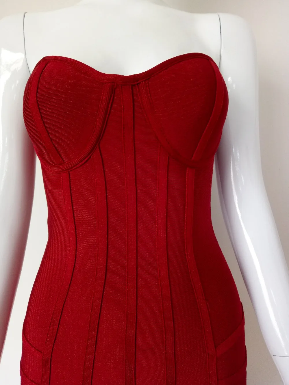 

Evening Party Bodycon Dress Top Quality Green Strapless Rayon Bandage Dress