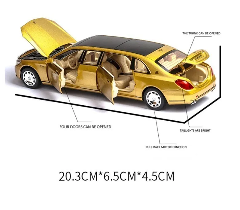 Литые под давлением модели автомобилей 1:32 Масштаб Maybach S650 сплав модели автомобилей моделирование Расширенная Серия Модель автомобиля детская игрушка украшение автомобиля