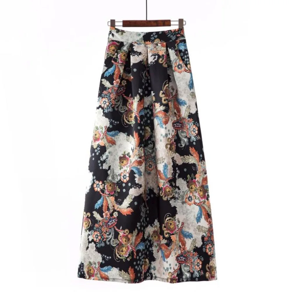 

Мусульманская длинная юбка, Женская Арабская абайя Дубай, Турецкая одежда, эластичная винтажная юбка макси с высокой талией и цветочным при...