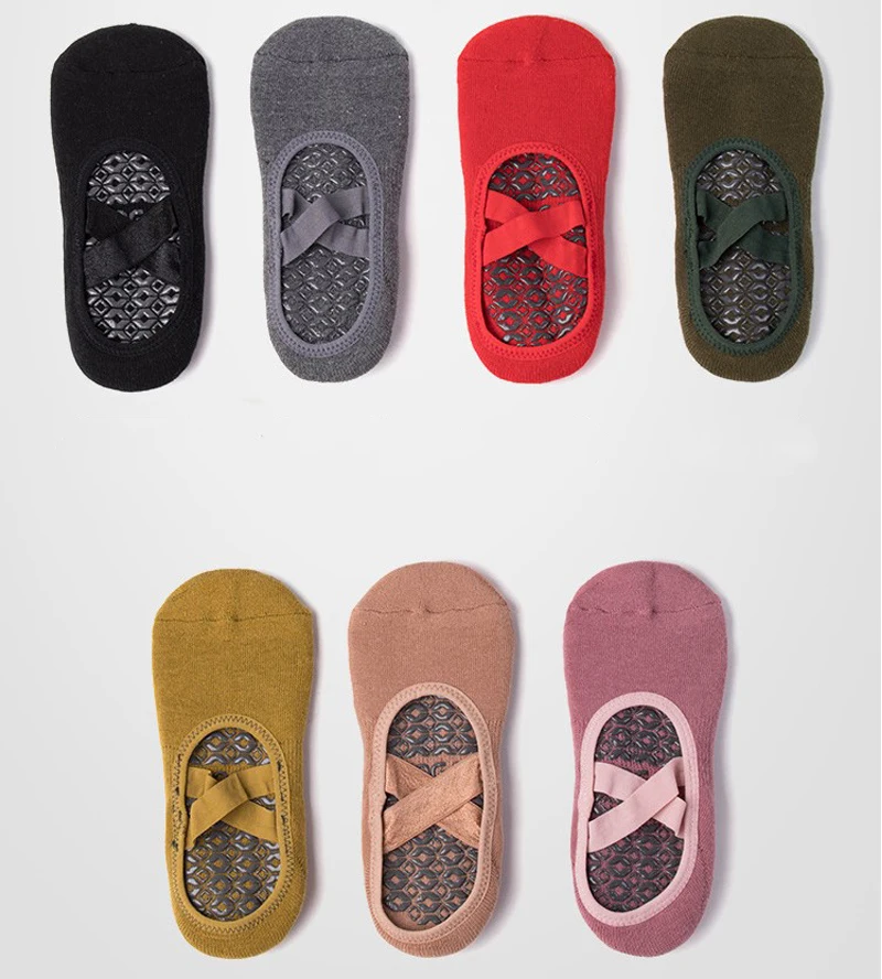 Женские носки для йоги нескользящие до щиколотки пилатеса танцев балерины