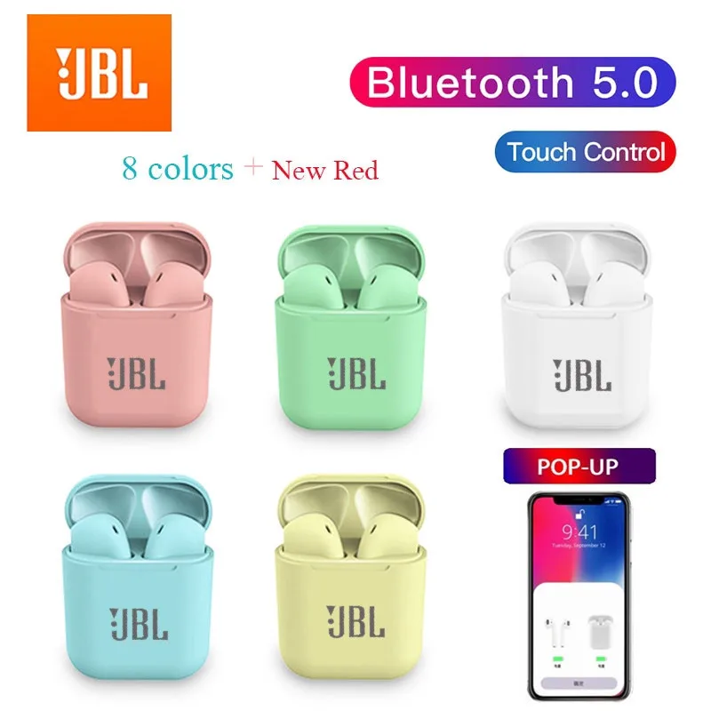 JBL Tws Inpods I12 Wireless Bluetooth Headset Active Noise Reduction TWS Stereo Earbuds Bass Sound Mic Headphones | Электроника