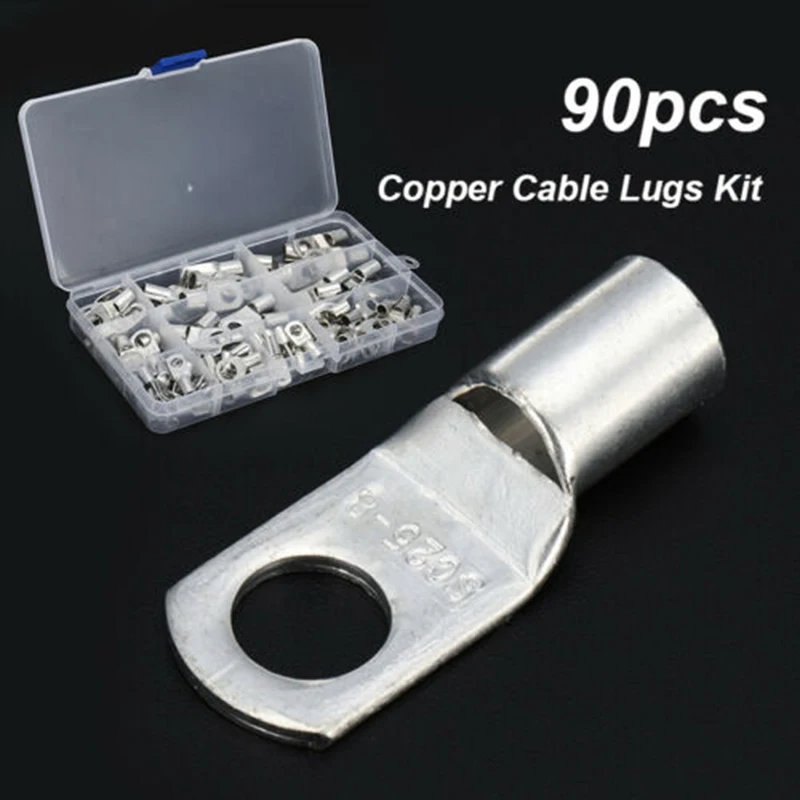 90 * медные трубки клеммы батарея Сварочный кабель наконечник кольцо ушко