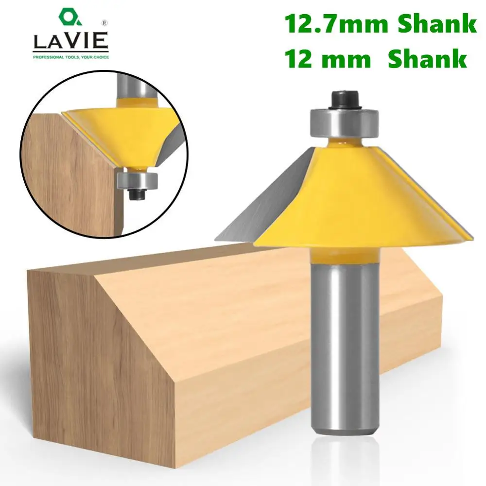 

1pc 1/2" 12mm Shank High Quality 45 Degree Chamfer & Bevel Edging Router Bit Wood Cutting Tool woodworking router bits