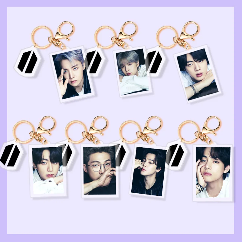 

KPOP Bangtan Boys Creative 2-piece Acrylic Keychain Pendant Keyring K-POP JK V JIN SUGA New Korean Fashion Gifts Fan Favorites