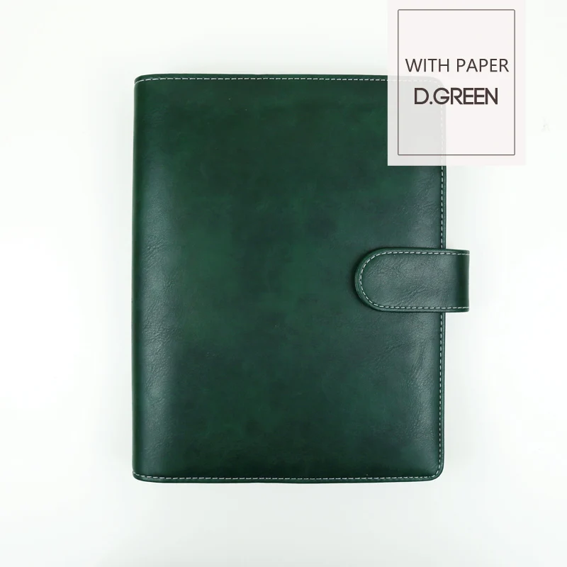 D.GREEN -WITH PAPER MyPretties спокойной Binder Тетрадь a5 a6 планировщик Журнал Повестка DIY ретро Организатор школьные канцелярские - Цвет: D.GREEN -WITH PAPER