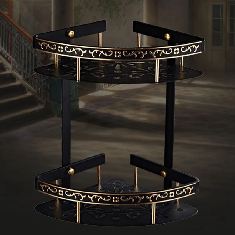 Промо-акция! Полки 2 слоя антикварная металлическая угловая полка для душа