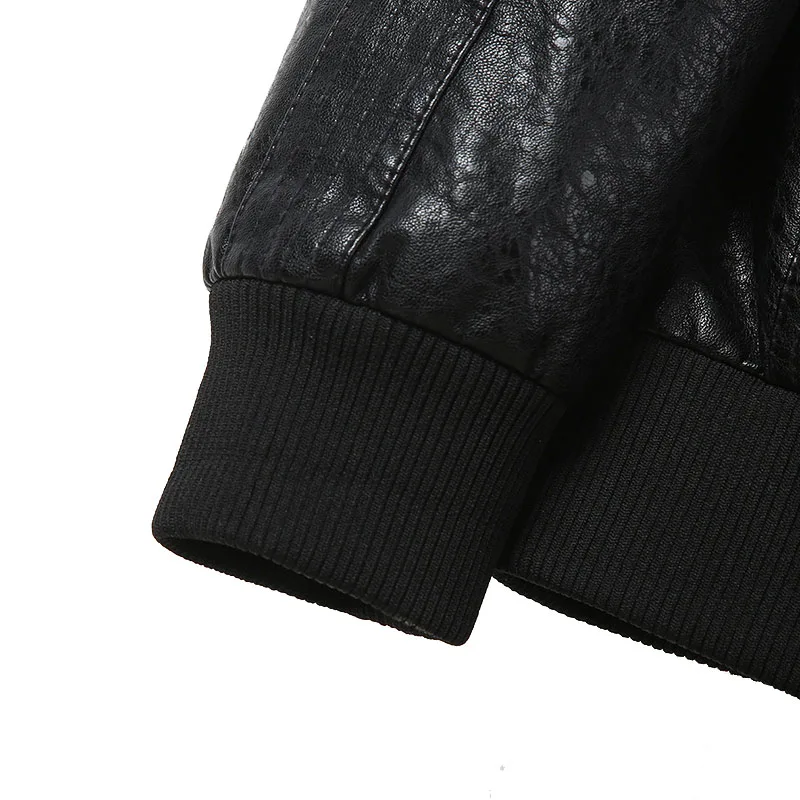 Новинка куртка из искусственной кожи мужская мода вышивка военный Бомбер пилот