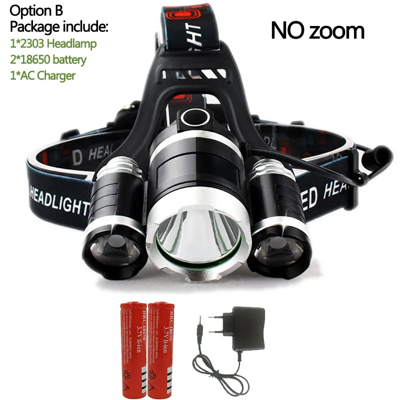 Option B Litwod Z25 головной светильник 3/5 светодиодный T6 налобный фонарь рыболовный охотничий светильник велосипедный светильник вспышка светильник фонарь - Испускаемый цвет: Option B