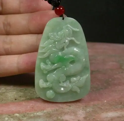 Сертифицированный Зеленый 100% натуральный Нефритовый Кулон Дракон 373201 | Шармы