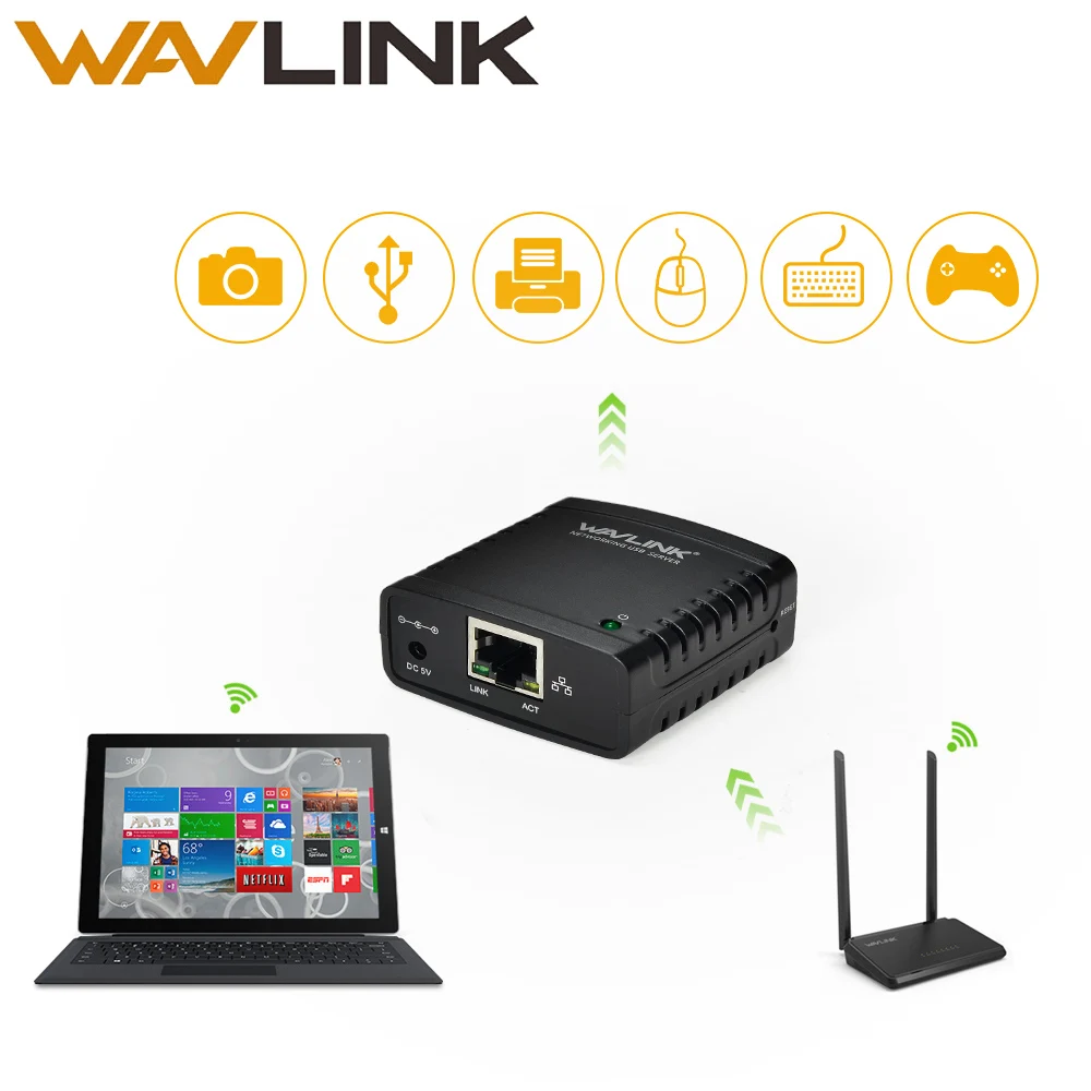 Мини USB 2,0 сетевой принт сервер 100 Мбит/с usb-хаб LRP принтер Сервер Поделиться LAN Ethernet адаптер питания с Windows для Canon