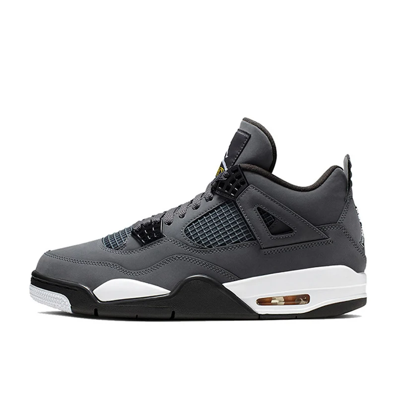 Мужские баскетбольные кроссовки Nike Air Jordan 4 спортивные для улицы крутые Серые 408452