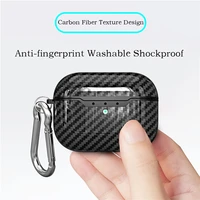 luxury carbon fiber pattern bluetooth wireless earphone case for apple airpods pro charger box pc shockproof protection cover