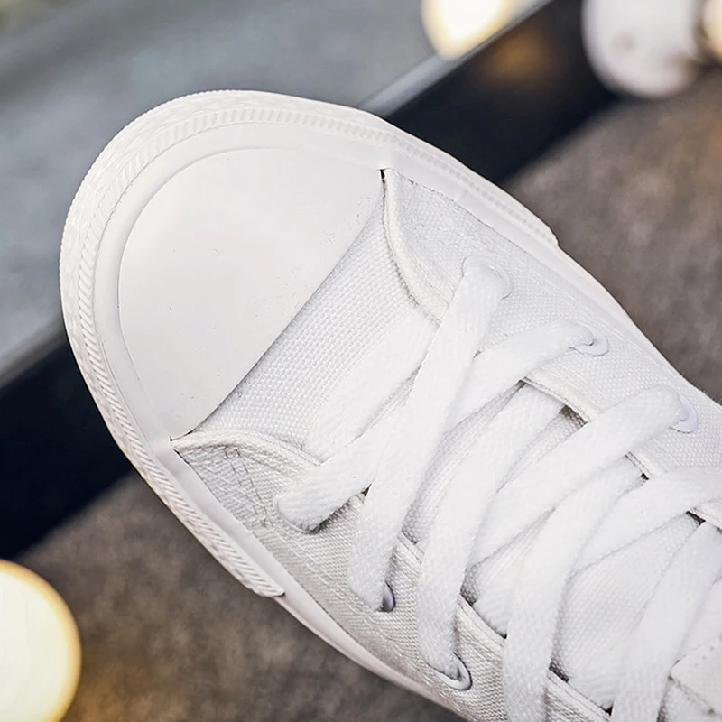 Женские высокие ботинки парусиновые повседневные на плоской подошве шнуровке