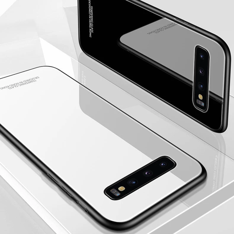 Для Samsung Galaxy S10 Plus чехол из твердого закаленного стекла с подставкой Кольцо Магнит