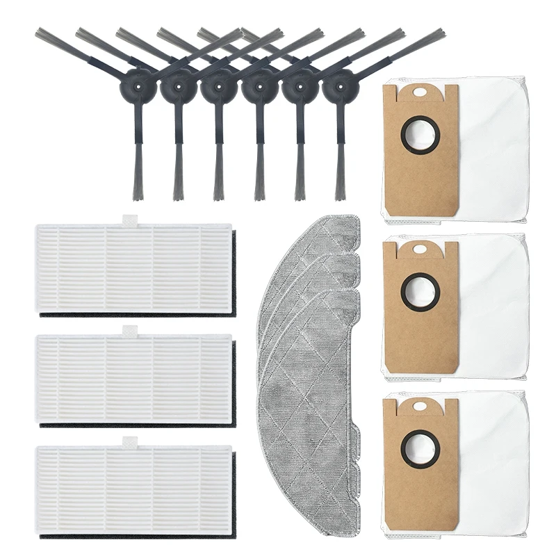 

12Pcs Replaceble Filter Cloth Side Brushes Accessories Set Parts for S9 Vacuum Cleaner Sweeper Replace for Home