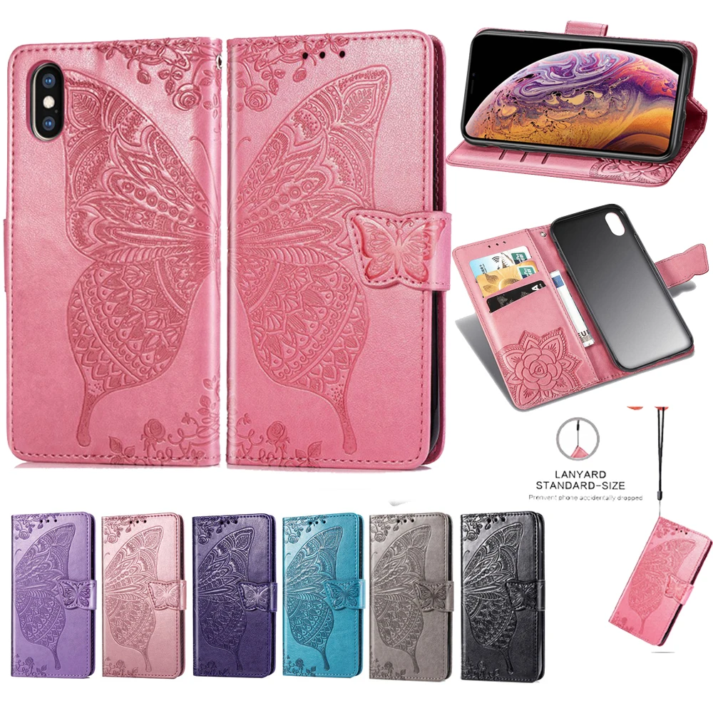 Чехол-подставка для телефона с бабочкой чехол iPhone 7 6 6S 8 Plus X XS 11 Pro Max XR Магнитный