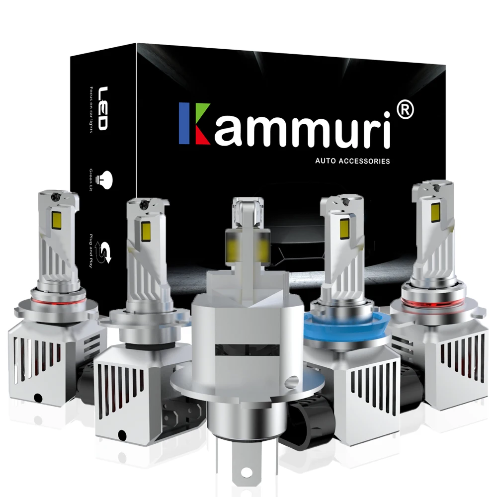 Светодиодные лампы для автомобильных фар KAMMURI H4 HB2 светодиодный H11 9003 H8 HB3 9005 9006 HB4