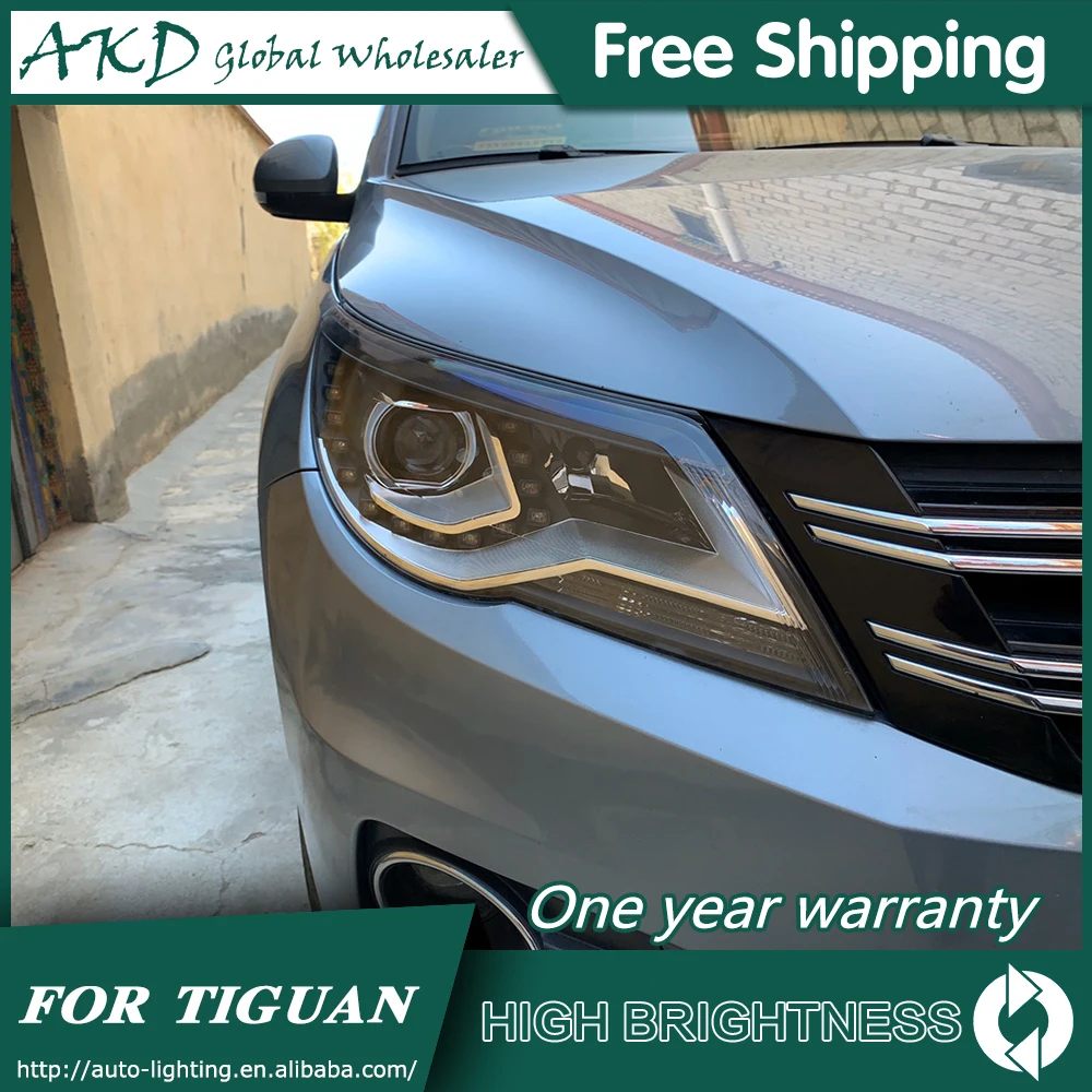 AKD автомобильный Стайлинг для VW Tiguan фары 2009 2012 СВЕТОДИОДНЫЙ DRL биксеноновый