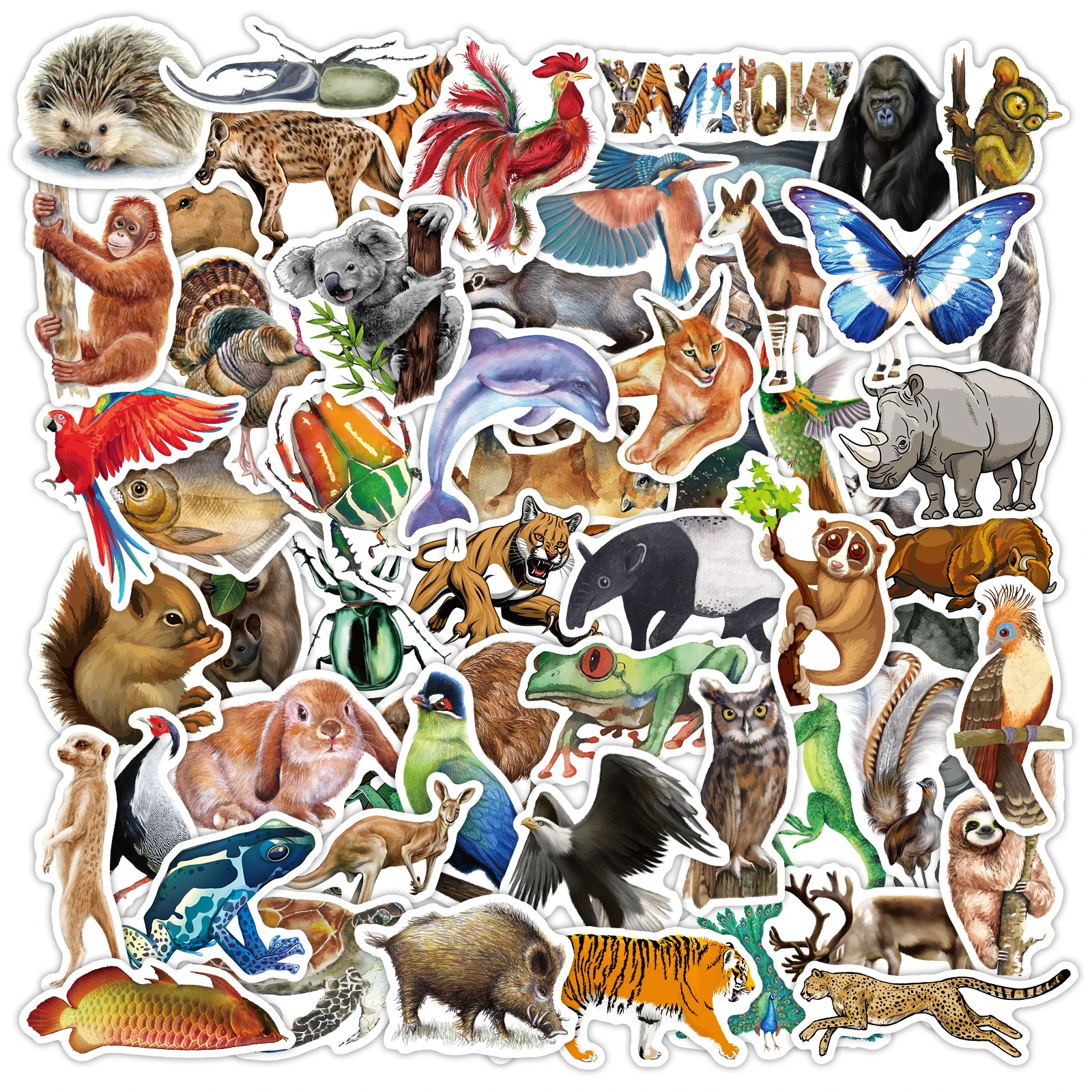 Наклейки в виде тропических лесов милый тигр кролик Ленивец для ноутбука