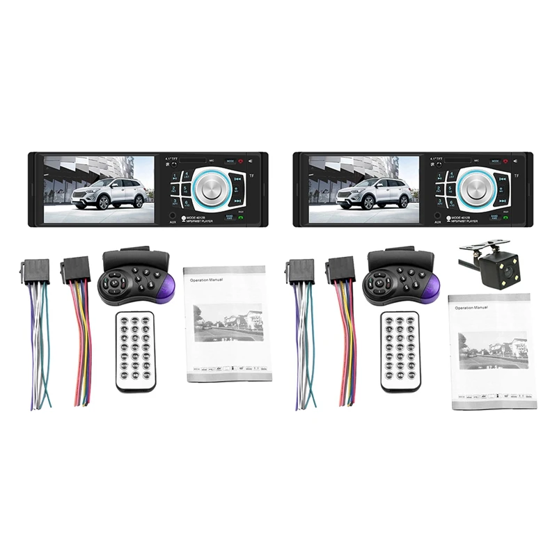 

Автомагнитола с Bluetooth, mp5-плеер, автомобильное радио 4,1 дюйма, FM радио, 1 Din, радио, плеер с управлением рулевым колесом