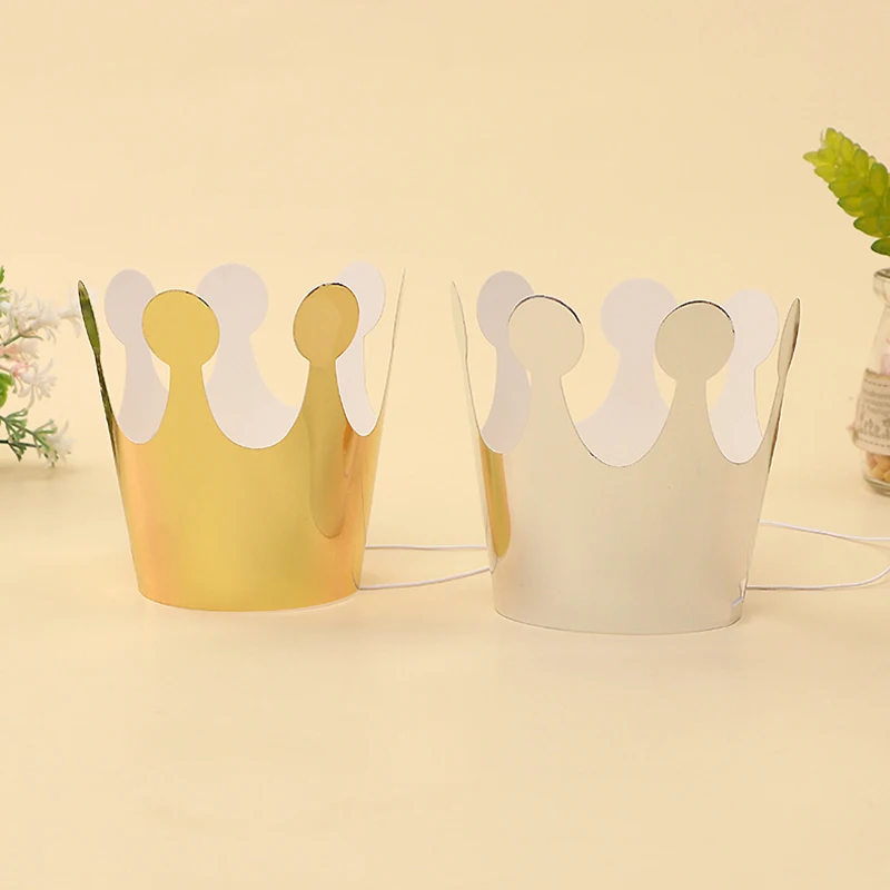 

30pcs/set Silver Gold Paper Crown Birthday Party Hats Paper Silver Hats Caps Crowns Birthday Party Supplies Kids Adult