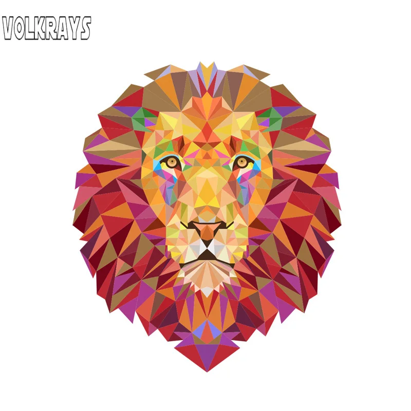 Красивая Автомобильная наклейка Volkrays аксессуары с геометрической головой льва